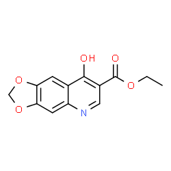 ChemSpider 2D Image | Ethyl 8-hydroxy[1,3]dioxolo[4,5-g]quinoline-7-carboxylate | C13H11NO5