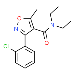 ChemSpider 2D Image | 3-(2-Chlorophenyl)-N,N-diethyl-5-methyl-1,2-oxazole-4-carboxamide | C15H17ClN2O2