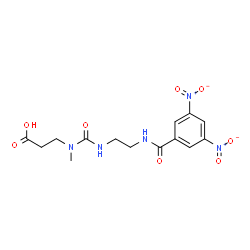 ChemSpider 2D Image | N-({2-[(3,5-Dinitrobenzoyl)amino]ethyl}carbamoyl)-N-methyl-beta-alanine | C14H17N5O8