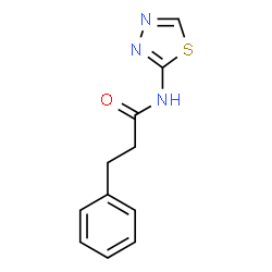 ChemSpider 2D Image | 3-Phenyl-N-(1,3,4-thiadiazol-2-yl)propanamide | C11H11N3OS