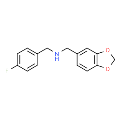 ChemSpider 2D Image | 1-(1,3-Benzodioxol-5-yl)-N-(4-fluorobenzyl)methanamine | C15H14FNO2