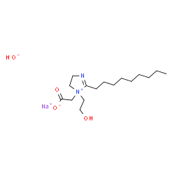 ChemSpider 2D Image | Sodium hydroxide - [1-(2-hydroxyethyl)-2-nonyl-4,5-dihydro-1H-imidazol-1-ium-1-yl]acetate (1:1:1) | C16H31N2NaO4