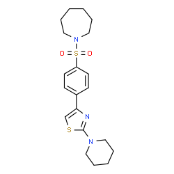 ChemSpider 2D Image | 1-({4-[2-(1-Piperidinyl)-1,3-thiazol-4-yl]phenyl}sulfonyl)azepane | C20H27N3O2S2
