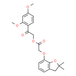 ChemSpider 2D Image | 2-(2,4-Dimethoxyphenyl)-2-oxoethyl [(2,2-dimethyl-2,3-dihydro-1-benzofuran-7-yl)oxy]acetate | C22H24O7