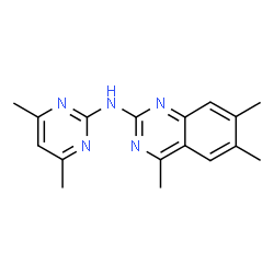 ChemSpider 2D Image | N-(4,6-Dimethyl-2-pyrimidinyl)-4,6,7-trimethyl-2-quinazolinamine | C17H19N5