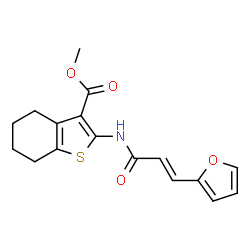 ChemSpider 2D Image | Methyl 2-{[(2E)-3-(2-furyl)-2-propenoyl]amino}-4,5,6,7-tetrahydro-1-benzothiophene-3-carboxylate | C17H17NO4S