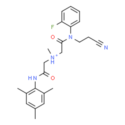 ChemSpider 2D Image | 2-[(2-Cyanoethyl)(2-fluorophenyl)amino]-N-[2-(mesitylamino)-2-oxoethyl]-N-methyl-2-oxoethanaminium | C23H28FN4O2