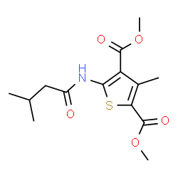 ChemSpider 2D Image | Dimethyl 3-methyl-5-[(3-methylbutanoyl)amino]-2,4-thiophenedicarboxylate | C14H19NO5S
