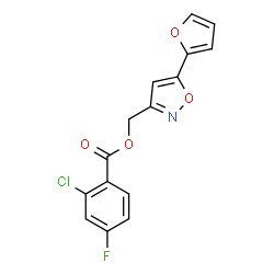 ChemSpider 2D Image | [5-(2-Furyl)-1,2-oxazol-3-yl]methyl 2-chloro-4-fluorobenzoate | C15H9ClFNO4