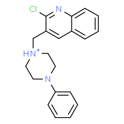 ChemSpider 2D Image | 1-[(2-Chloro-3-quinolinyl)methyl]-4-phenylpiperazin-1-ium | C20H21ClN3