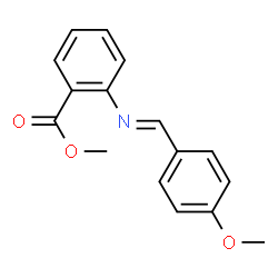 ChemSpider 2D Image | Methyl 2-[(E)-(4-methoxybenzylidene)amino]benzoate | C16H15NO3