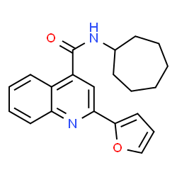 ChemSpider 2D Image | N-Cycloheptyl-2-(2-furyl)-4-quinolinecarboxamide | C21H22N2O2
