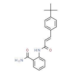 ChemSpider 2D Image | 2-({(2E)-3-[4-(2-Methyl-2-propanyl)phenyl]-2-propenoyl}amino)benzamide | C20H22N2O2