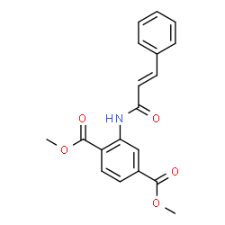 ChemSpider 2D Image | Dimethyl 2-{[(2E)-3-phenyl-2-propenoyl]amino}terephthalate | C19H17NO5