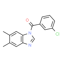 ChemSpider 2D Image | (3-Chlorophenyl)(5,6-dimethyl-1H-benzimidazol-1-yl)methanone | C16H13ClN2O