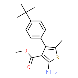 ChemSpider 2D Image | Methyl 2-amino-4-(4-tert-butylphenyl)-5-methylthiophene-3-carboxylate | C17H21NO2S