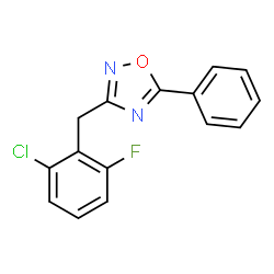 ChemSpider 2D Image | 3-(2-Chloro-6-fluorobenzyl)-5-phenyl-1,2,4-oxadiazole | C15H10ClFN2O