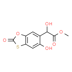 ChemSpider 2D Image | Methyl hydroxy(5-hydroxy-2-oxo-1,3-benzoxathiol-6-yl)acetate | C10H8O6S