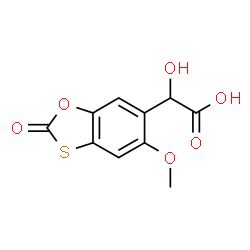 ChemSpider 2D Image | Hydroxy(5-methoxy-2-oxo-1,3-benzoxathiol-6-yl)acetic acid | C10H8O6S