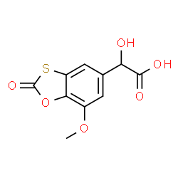 ChemSpider 2D Image | Hydroxy(7-methoxy-2-oxo-1,3-benzoxathiol-5-yl)acetic acid | C10H8O6S