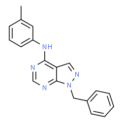 ChemSpider 2D Image | 1-Benzyl-N-(3-methylphenyl)-1H-pyrazolo[3,4-d]pyrimidin-4-amine | C19H17N5