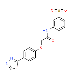ChemSpider 2D Image | N-[3-(Methylsulfonyl)phenyl]-2-[4-(1,3,4-oxadiazol-2-yl)phenoxy]acetamide | C17H15N3O5S