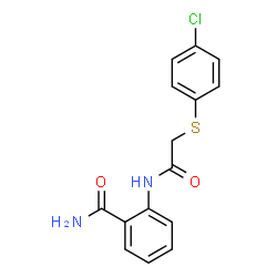 ChemSpider 2D Image | 2-({[(4-Chlorophenyl)sulfanyl]acetyl}amino)benzamide | C15H13ClN2O2S
