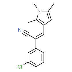 ChemSpider 2D Image | (2Z)-2-(3-Chlorophenyl)-3-(1,2,5-trimethyl-1H-pyrrol-3-yl)acrylonitrile | C16H15ClN2