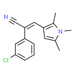 ChemSpider 2D Image | (2E)-2-(3-Chlorophenyl)-3-(1,2,5-trimethyl-1H-pyrrol-3-yl)acrylonitrile | C16H15ClN2