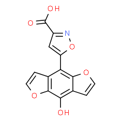 ChemSpider 2D Image | 5-(8-Hydroxyfuro[2,3-f][1]benzofuran-4-yl)-1,2-oxazole-3-carboxylic acid | C14H7NO6