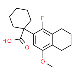 ChemSpider 2D Image | 1-(1-Fluoro-4-methoxy-5,6,7,8-tetrahydro-2-naphthalenyl)cyclohexanecarboxylic acid | C18H23FO3