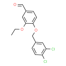 ChemSpider 2D Image | 4-[(3,4-Dichlorobenzyl)oxy]-3-ethoxybenzaldehyde | C16H14Cl2O3