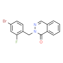 ChemSpider 2D Image | 2-(4-Bromo-2-fluorobenzyl)-1(2H)-phthalazinone | C15H10BrFN2O