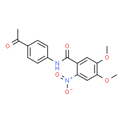 ChemSpider 2D Image | N-(4-Acetylphenyl)-4,5-dimethoxy-2-nitrobenzamide | C17H16N2O6