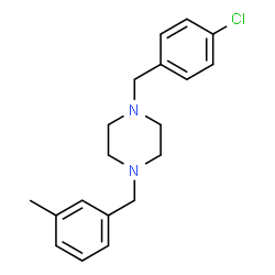 ChemSpider 2D Image | 1-(4-Chlorobenzyl)-4-(3-methylbenzyl)piperazine | C19H23ClN2