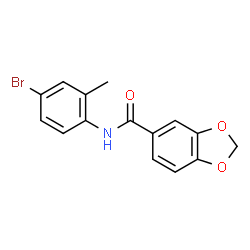 ChemSpider 2D Image | N-(4-Bromo-2-methylphenyl)-1,3-benzodioxole-5-carboxamide | C15H12BrNO3