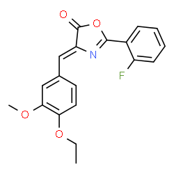 ChemSpider 2D Image | (4Z)-4-(4-Ethoxy-3-methoxybenzylidene)-2-(2-fluorophenyl)-1,3-oxazol-5(4H)-one | C19H16FNO4