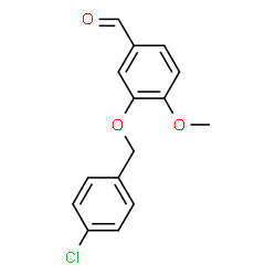 ChemSpider 2D Image | 3-(4-Chloro-benzyloxy)-4-methoxy-benzaldehyde | C15H13ClO3