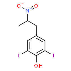 ChemSpider 2D Image | 2,6-Diiodo-4-(2-nitropropyl)phenol | C9H9I2NO3