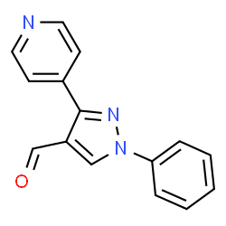 ChemSpider 2D Image | 1-PHENYL-3-(PYRIDIN-4-YL)PYRAZOLE-4-CARBALDEHYDE | C15H11N3O