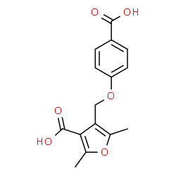 ChemSpider 2D Image | 4-[(4-Carboxyphenoxy)methyl]-2,5-dimethyl-3-furoic acid | C15H14O6