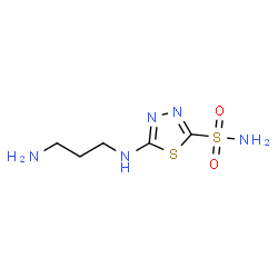 ChemSpider 2D Image | 5-[(3-Aminopropyl)amino]-1,3,4-thiadiazole-2-sulfonamide | C5H11N5O2S2