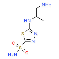 ChemSpider 2D Image | 5-[(1-Amino-2-propanyl)amino]-1,3,4-thiadiazole-2-sulfonamide | C5H11N5O2S2