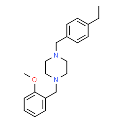 ChemSpider 2D Image | 1-(4-Ethylbenzyl)-4-(2-methoxybenzyl)piperazine | C21H28N2O