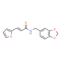 ChemSpider 2D Image | (2E)-N-(1,3-Benzodioxol-5-ylmethyl)-3-(2-furyl)acrylamide | C15H13NO4
