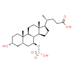 ChemSpider 2D Image | (3alpha,5beta,7beta)-3-Hydroxy-7-(sulfooxy)cholan-24-oic acid | C24H40O7S