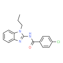 ChemSpider 2D Image | 4-Chloro-N-(1-propyl-1H-benzimidazol-2-yl)benzamide | C17H16ClN3O