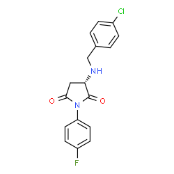 ChemSpider 2D Image | (3S)-3-[(4-Chlorobenzyl)amino]-1-(4-fluorophenyl)-2,5-pyrrolidinedione | C17H14ClFN2O2
