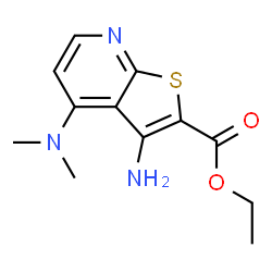 ChemSpider 2D Image | Ethyl 3-amino-4-(dimethylamino)thieno[2,3-b]pyridine-2-carboxylate | C12H15N3O2S