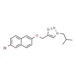 ChemSpider 2D Image | 4-{[(6-Bromo-2-naphthyl)oxy]methyl}-1-isobutyl-1H-1,2,3-triazole | C17H18BrN3O